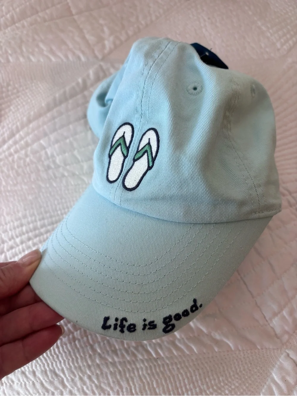 Life Is Good Light Blue Hat with Flip-Flop Embroidery